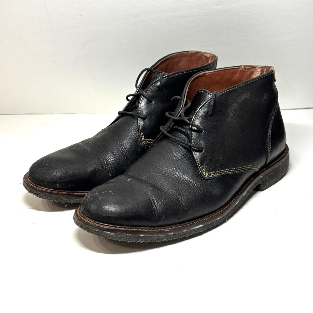 Johnston & Murphy Chukka Boots Mens 11.5 Black Leather Desert‎ Boots Casual